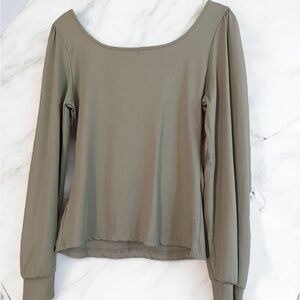 SHEIN Green Fitted Cuffed Sleeve Blouse